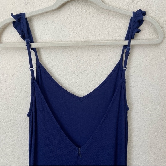 Line + Dot Boho Ruffle Strap Double V Ruffle Hemline Maxi Dress - Picture 6 of 9